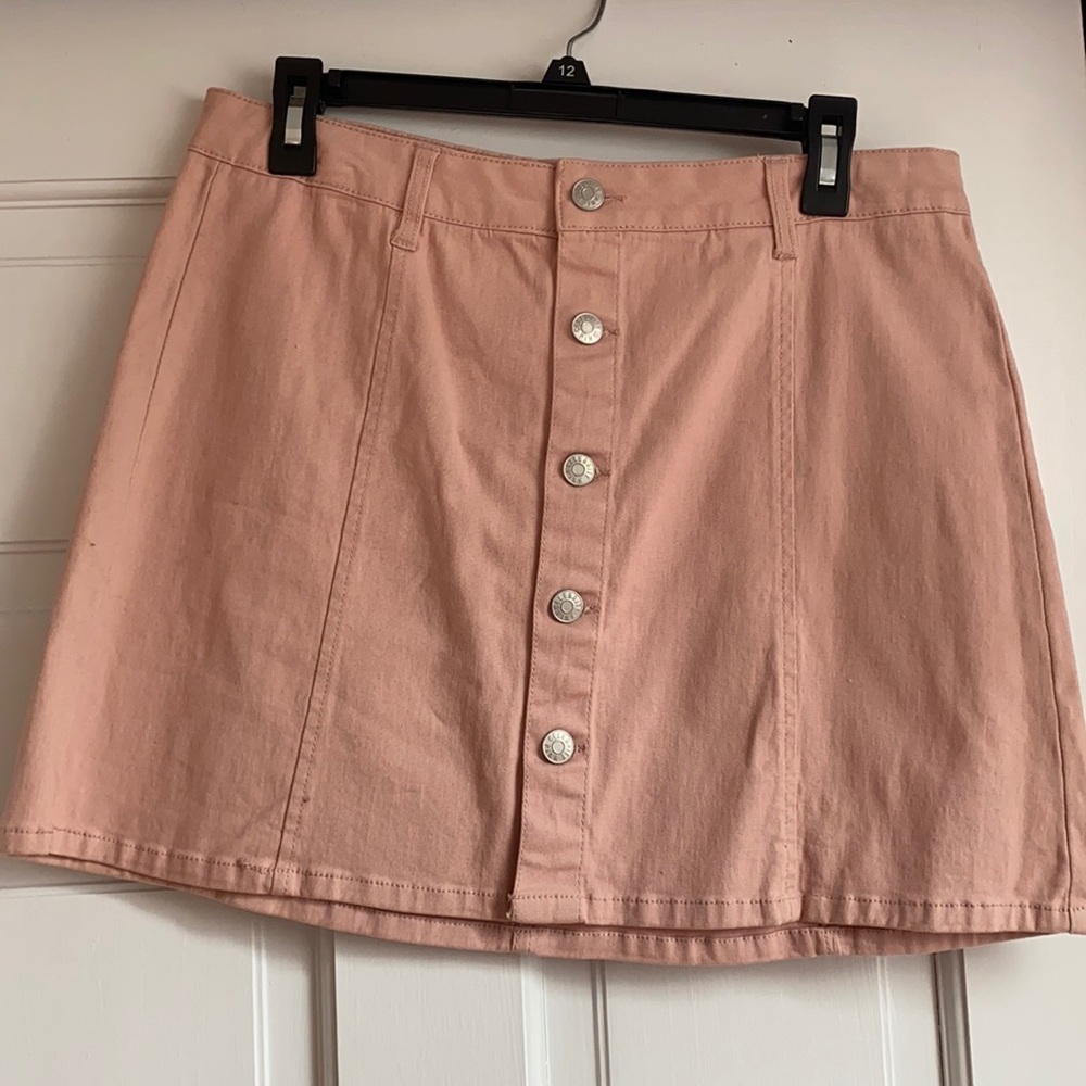 Pink jean skirt